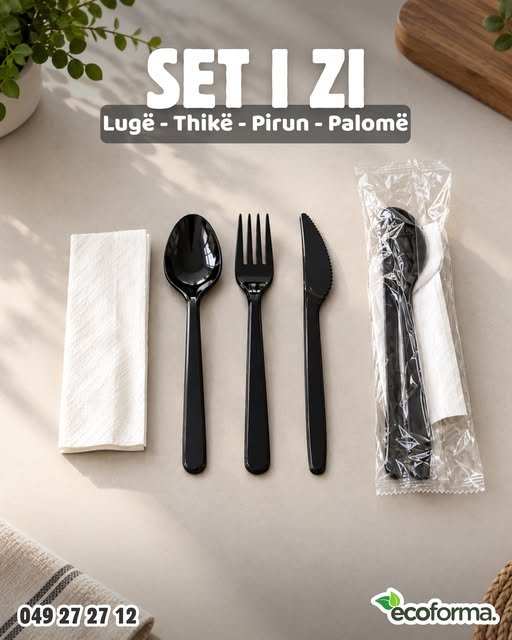 Black cutlery set